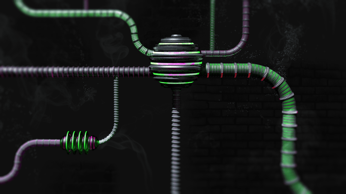 Abstraktes Rohrsystem – 3D Rendering
